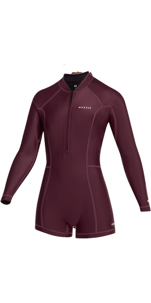 2026 Mystic Mujer Lunar 2/2mm Front Zip Manga Larga Shorty Neopreno 35000.260070 - Oxblood Red